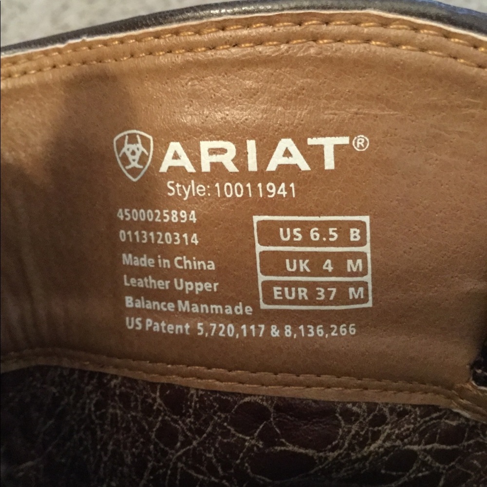ARIAT SAHARA BROWN LEATHER COWBOY BOOTS, NWOT - Picture 7 of 7